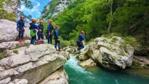 One of the most well known place for jumping in water in the Gorges du Loup on the Côte d'Azur - Les Geckos