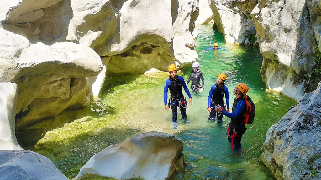 Canyoning Riolan in the Estéron valley in the south of France - Les Geckos