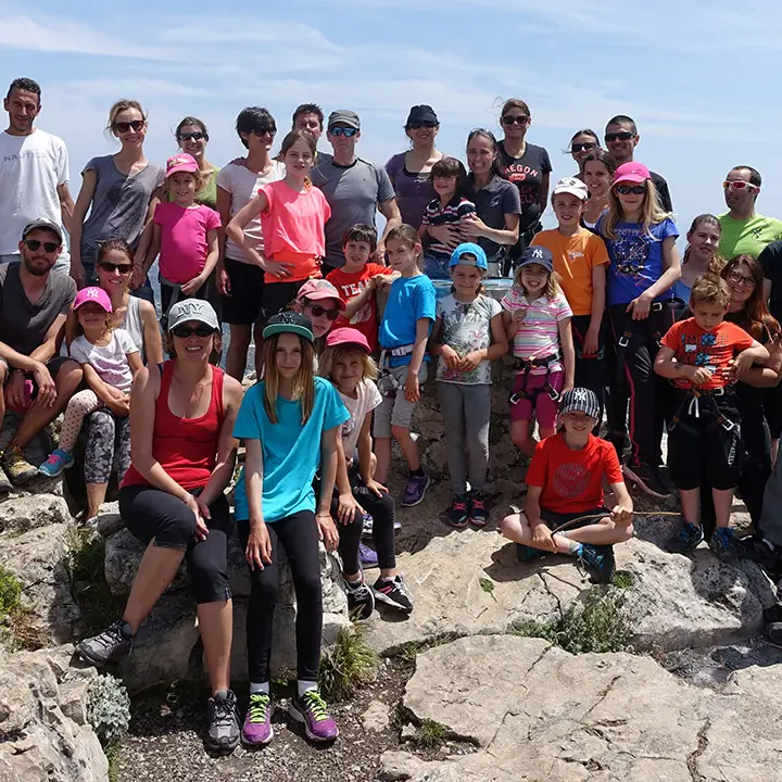 Group at the summit of the Baou de Saint Jeannet on the French Riviera - Les Geckos