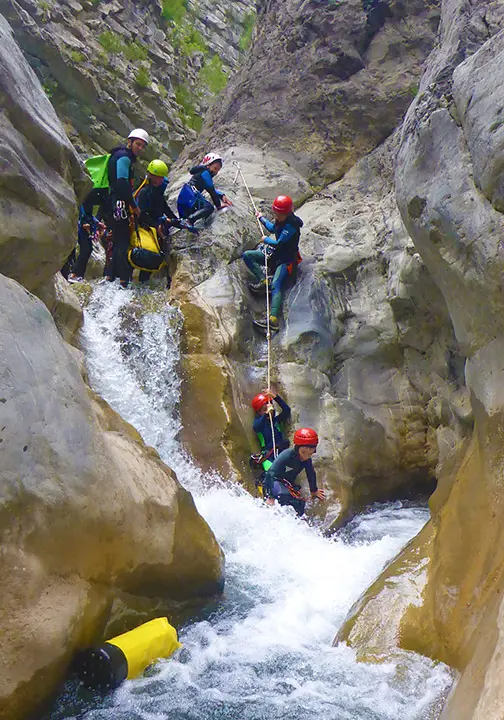 Canyoning Cramassouri in the Tinée Valley in the backcountry of Nice - Les Geckos