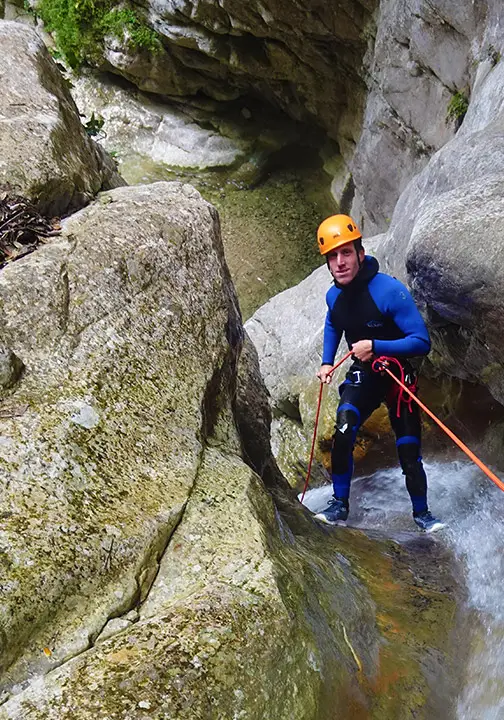 Canyoning Imberguet in the Vésubie Valley in the French Riviera - Les Geckos