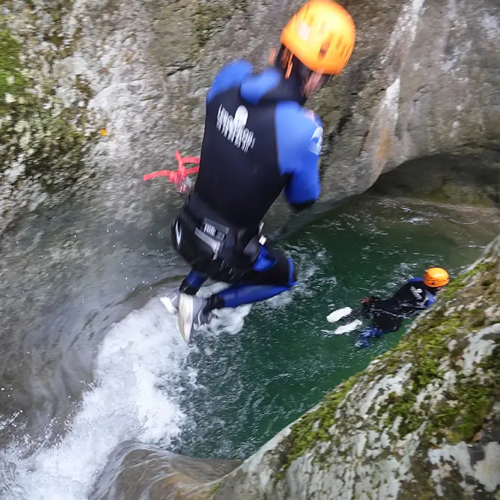 Canyoning Imberguet in the Vésubie Valley in the French Riviera - Les Geckos