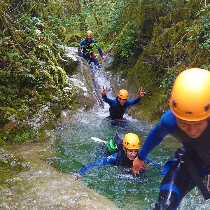 Canyoning Imberguet in the Vésubie Valley in the French Riviera - Les Geckos