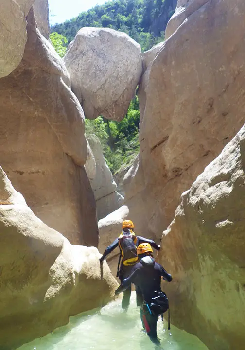 Canyoning Riolan in the Estéron valley in the south of France - Les Geckos