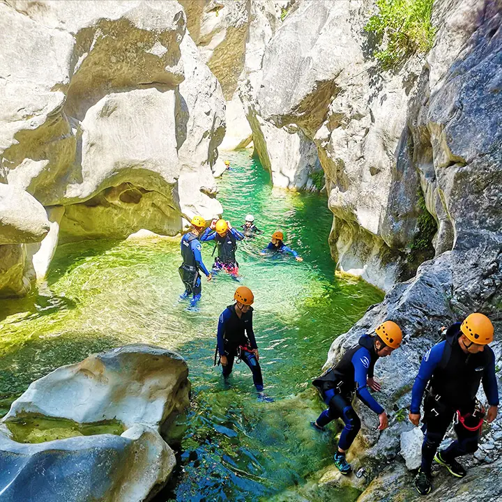 Canyoning Riolan in the Estéron valley in the south of France - Les Geckos
