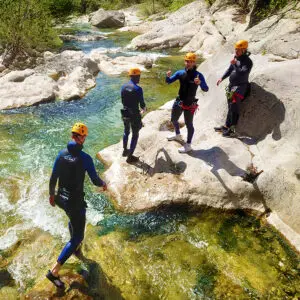 Group team building in canyoning in the Gorges du Loup close to Grasse and Cannes - Les Geckos
